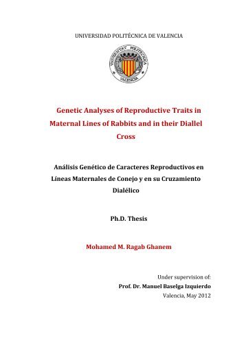 Genetic Analyses of Reproductive Traits in Maternal Lines of ...