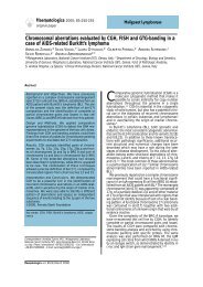 Chromosomal aberrations evaluated by CGH, FISH and GTG ...