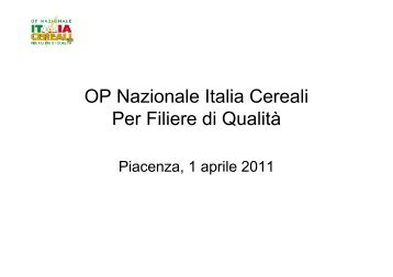 OP Nazionale Italia Cereali Per Filiere di Qualità - Horta Srl