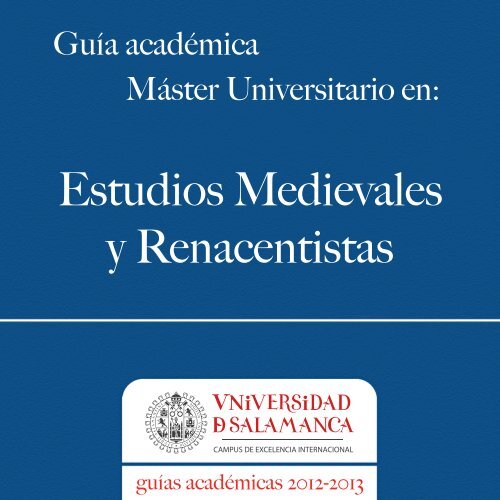 Estudios medievales y renacentistas - Universidad de Salamanca