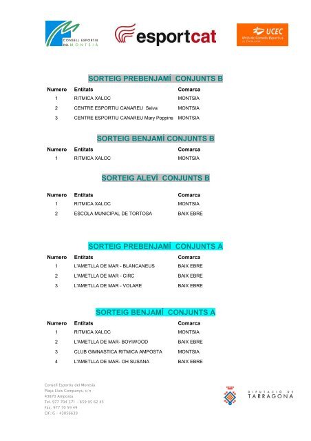 ordre de sortida - Consell Esportiu del Montsià