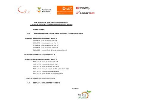 REGISTRE TERRITORIAL CONJUNTS 2012 - Consell Esportiu del ...