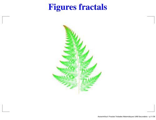 Autosimilitud i Fractals - Departament de matemàtiques
