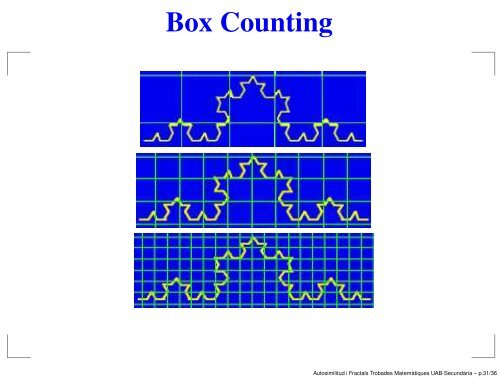 Autosimilitud i Fractals - Departament de matemàtiques