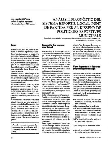 anàlisi i diagnòstic del sistema esportiu local: punt de ... - apunts