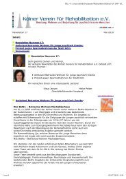 Newsletter 17 - Kölner Verein für Rehabilitation eV