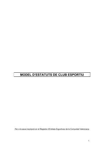 MODEL D'ESTATUTS DE CLUB ESPORTIU