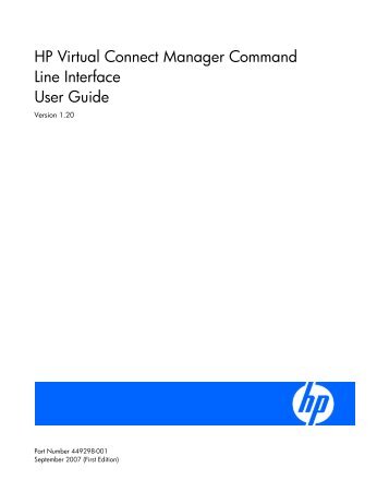 HP Virtual Connect Manager Command Line Interface User Guide ...