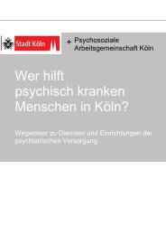 Wer hilft psychisch kranken in Köln? - Kölner Verein für ...
