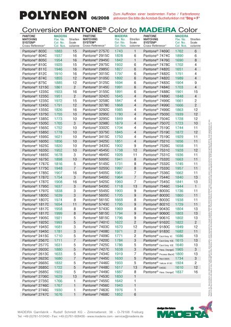 Pantone To Dmc Conversion Chart