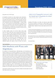 maconda Newsletter EINS/2011 - Maconda GmbH