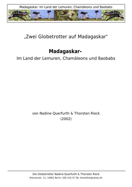 Download als PDF (1,9 MB) - Madagaskar Travel