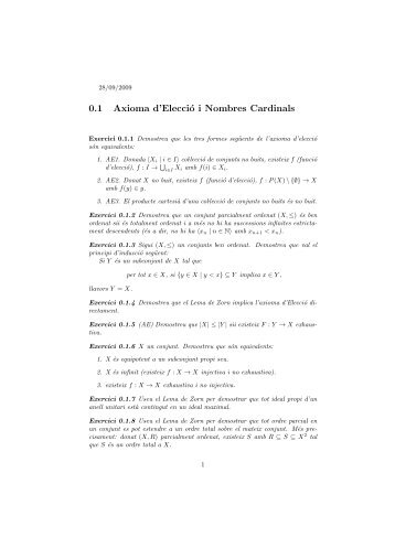 0.1 Axioma d'Elecció i Nombres Cardinals