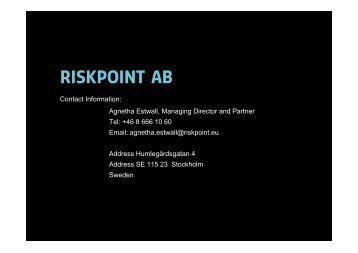 RiskPoint AB - Lloyd's