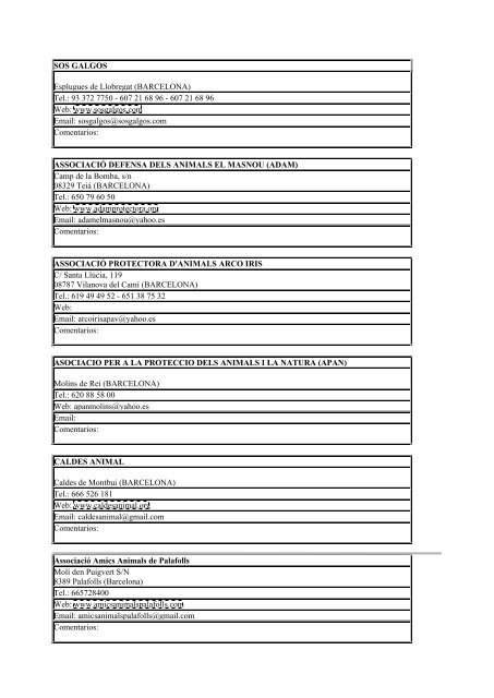 centres d'acollida i protectores - Ajuntament de Terrassa