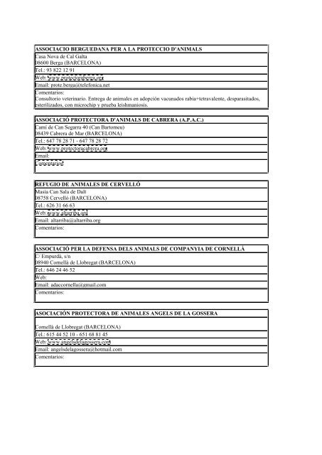 centres d'acollida i protectores - Ajuntament de Terrassa