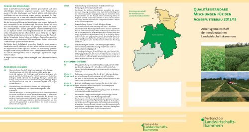 Qualitätsstandard-Mischungen für den Ackerfutterbau 2012/13