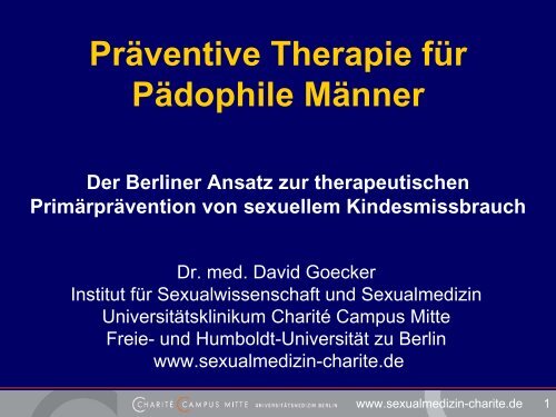 Präventive Therapie für Pädophile Männer