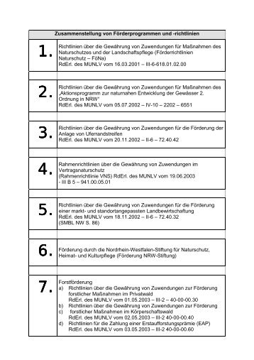 Zusammenstellung von FÃ¶rderprogrammen und -richtlinien 1 ...