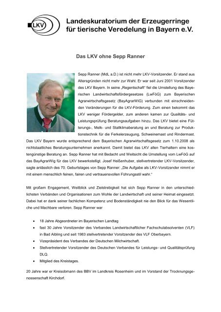 Das LKV ohne Sepp Ranner - LKV Bayern