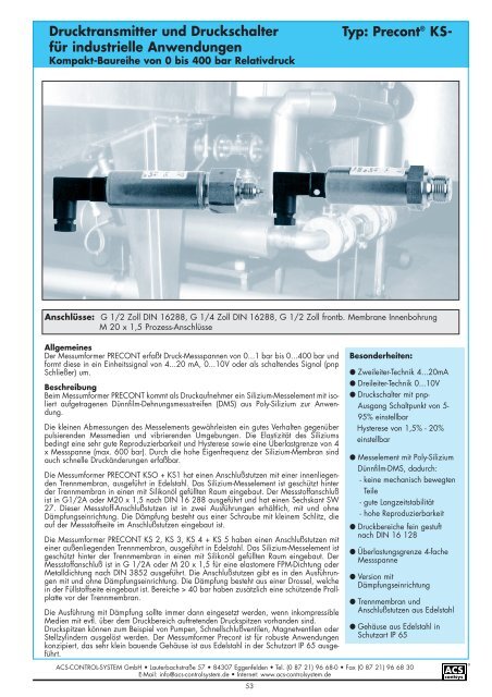 Precont® KS - ACS-CONTROL-SYSTEM Gmbh