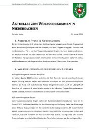 AKTUELLES ZUM WOLFSVORKOMMEN IN NIEDERSACHSEN