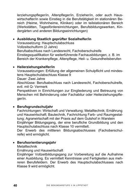 Broschüre 'Sekundarstufe II Schuljahr 2013/14' - Lippstadt