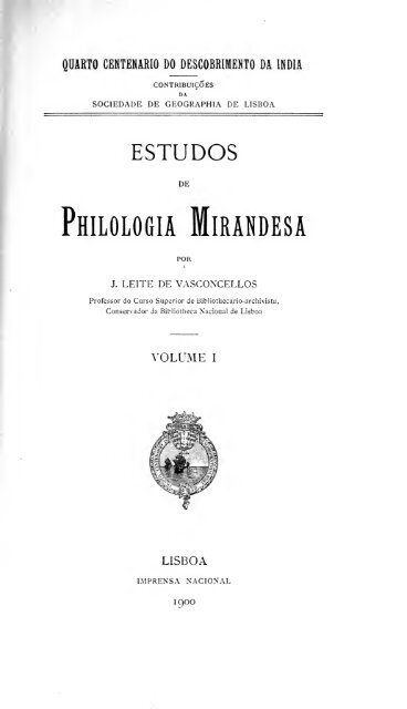 Estudos de philologia mirandesa - Esycom