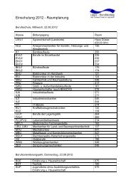 Einschulung 2012 - Raumplanung - Lippe Berufskolleg