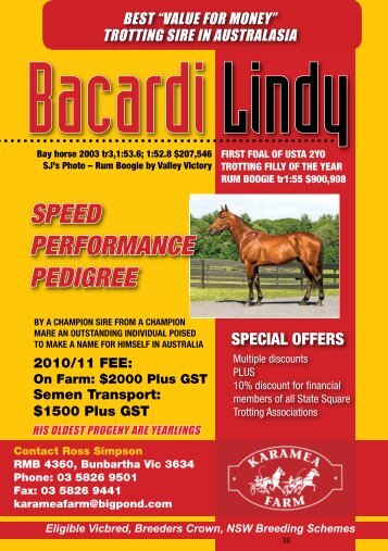 Bacardi Lindy - Harness Racing in Australia