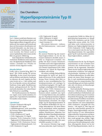 Das Chamäleon - Hyperlipoproteinämie Typ III - Lipid-Liga