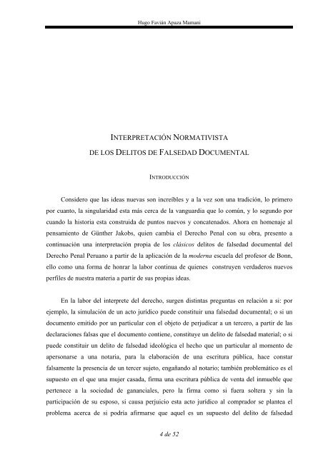 interpretación normativista de los delitos de falsedad documental