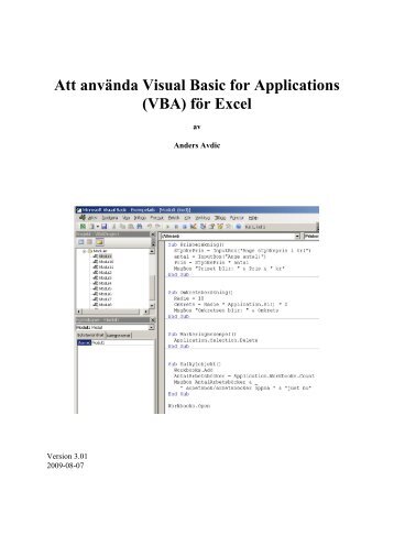 Ett använda Excel VBA