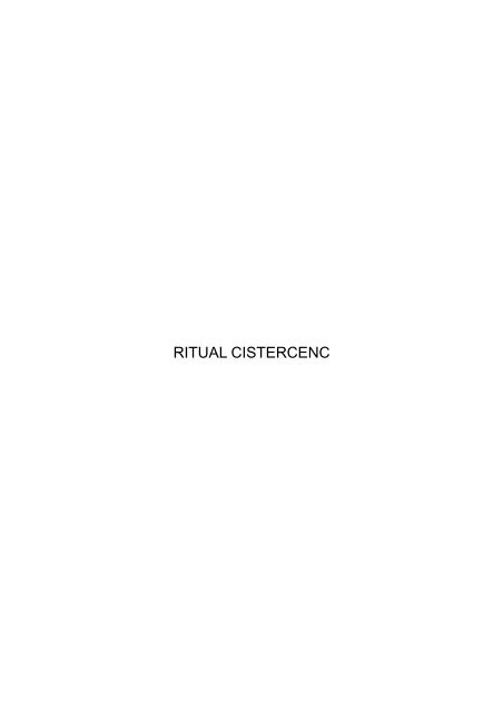 RITUAL CISTERCENC