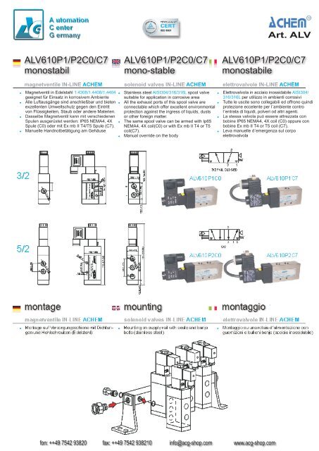 Art. ALV - ACG Automation Center Germany Gmbh & Co KG