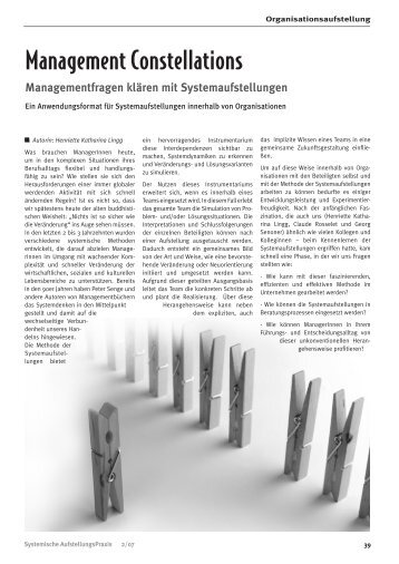 Management Constellations - Henriette Katharina Lingg