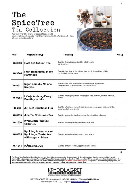 The Spice Tree Tea Collection