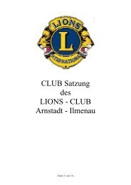 CLUB Satzung des LIONS - CLUB Arnstadt - Ilmenau - Lions-clubs.de