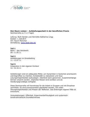 Dr. Ruth Sander, Reischlweg 7, D-80939 München, Tel. 089/324 34 ...