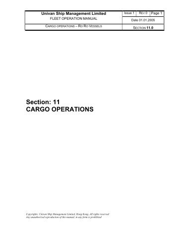 Section: 11 CARGO OPERATIONS - Univan