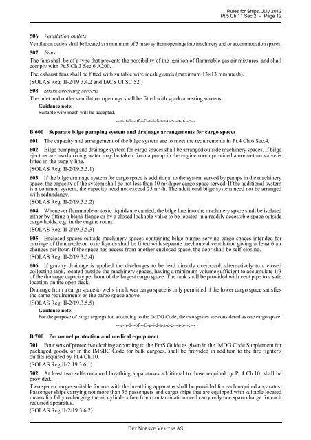 Ship rules Pt.5 Ch.11 - Carriage of Dangerous Goods - DNV Exchange