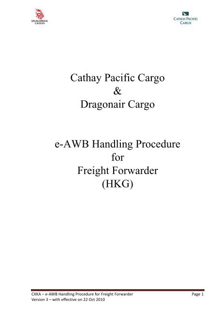 E-Awb Handling Guideline , Recommended guidelines for e-AWB ex ...