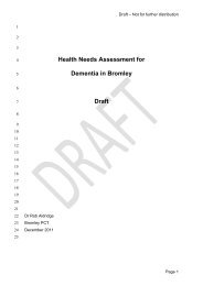 Dementia Needs Assessment Stakeholders - Bromley Partnerships