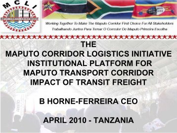 the maputo corridor logistics initiative institutional platform for ... - MCLI