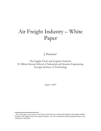 Air Freight Industry – White Paper - The Supply Chain and Logistics ...