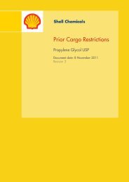 Marine Prior Cargo Restrictions for Propylene Glycol USP - Shell