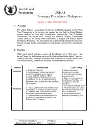 UNHAS Philippines Passenger Procedures - Logcluster.org