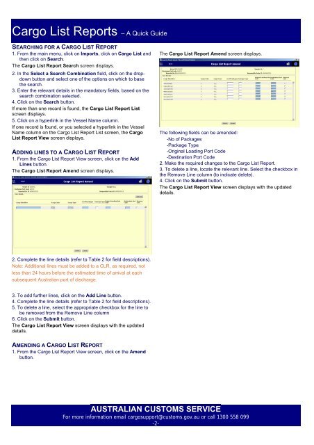 Cargo List Reports - A quick guide - Cargo Support