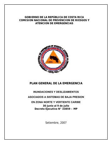 Plan regulador - Comisión Nacional de Emergencias