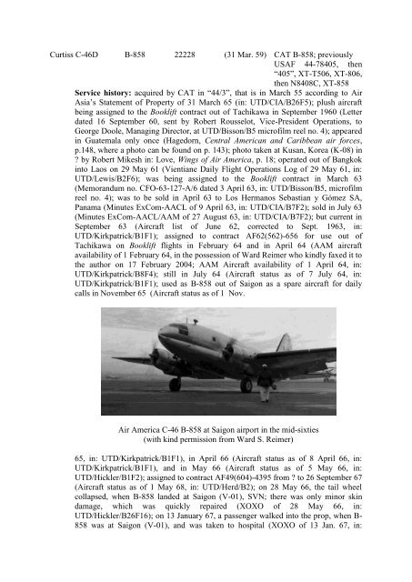 AIR AMERICA: CURTISS C-46s - The University of Texas at Dallas